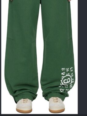 MM6 Maison Margiela Green Unbrushed Sweat Lounge Pants